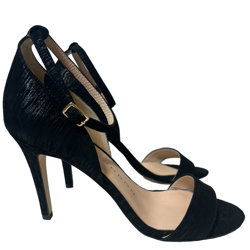 New Sacha London Leather Handmade Black Open-Toe Sandals High Heels - Picture 2 of 14